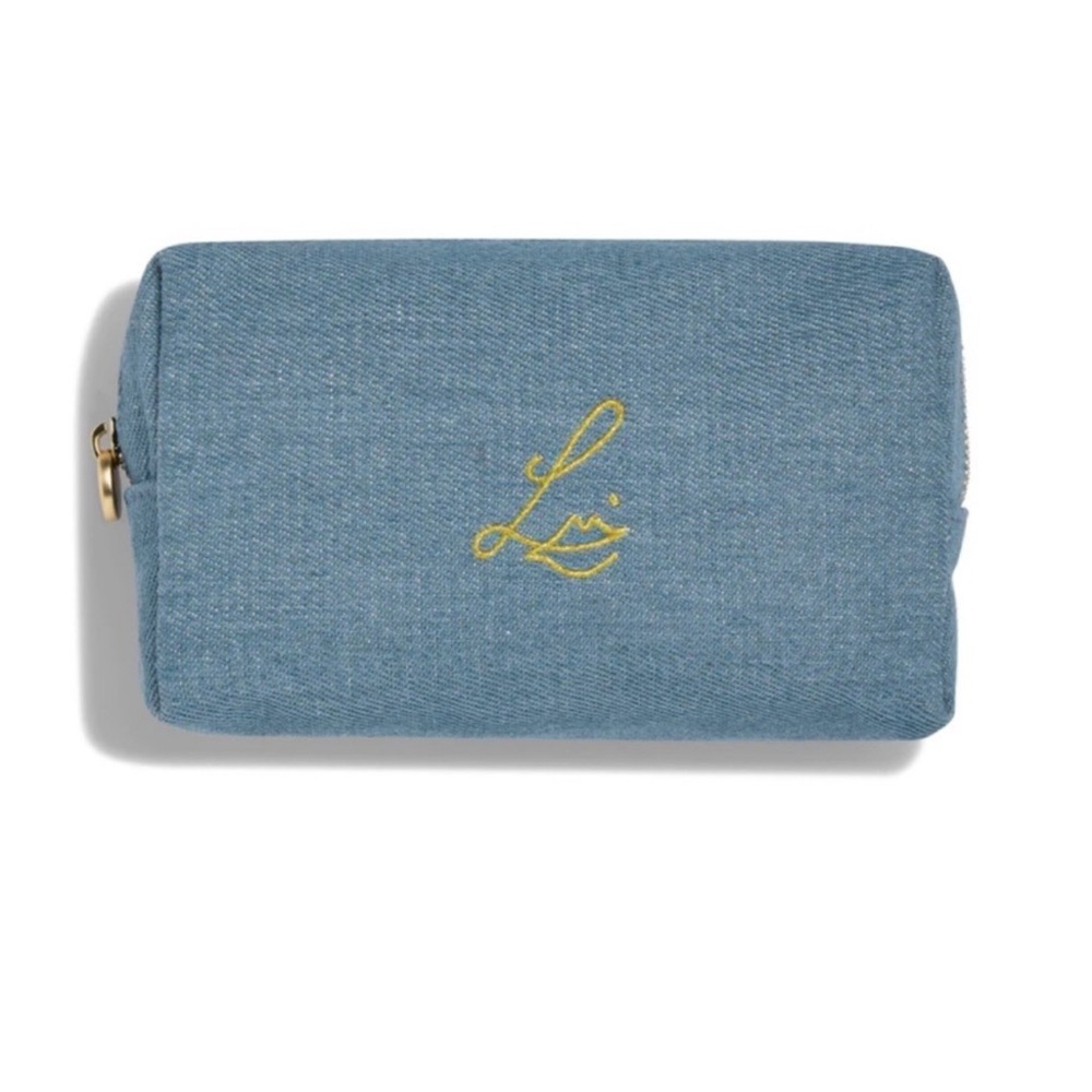 Lisa Eldridge Denim makeup cosmetic toiletry pouch bag